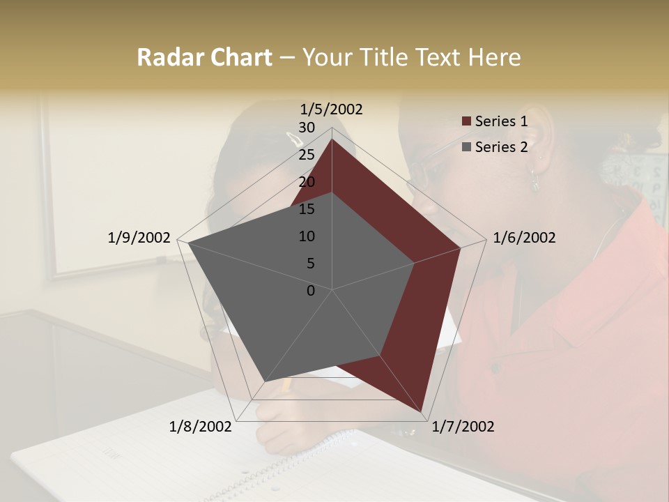 Young Girl And Teacher At Computer PowerPoint Template