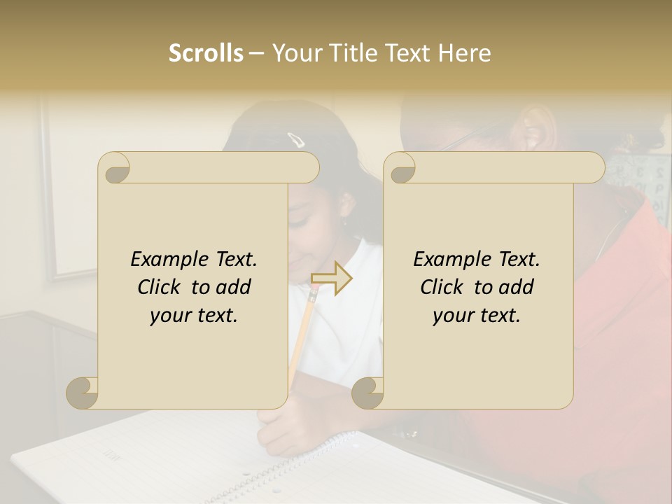 Young Girl And Teacher At Computer PowerPoint Template