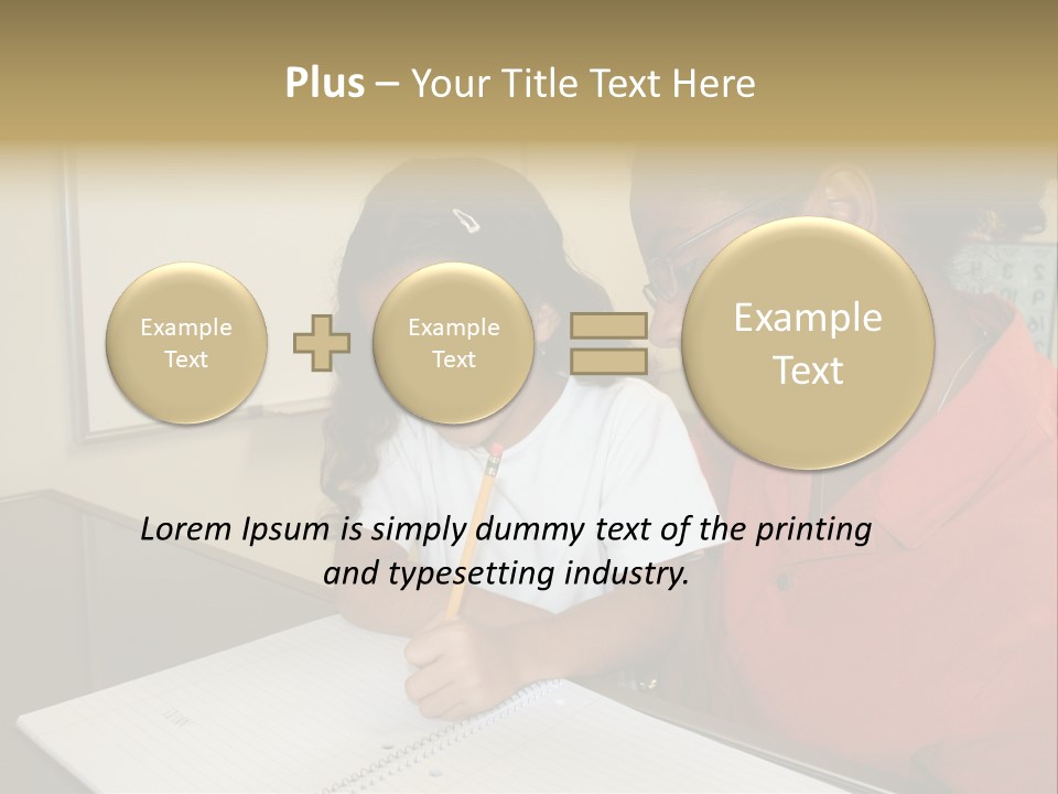 Young Girl And Teacher At Computer PowerPoint Template
