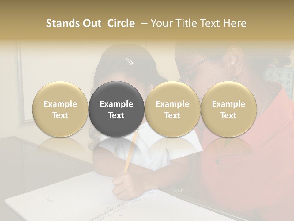 Young Girl And Teacher At Computer PowerPoint Template