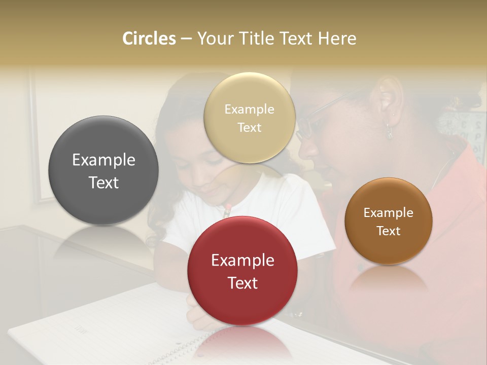 Young Girl And Teacher At Computer PowerPoint Template