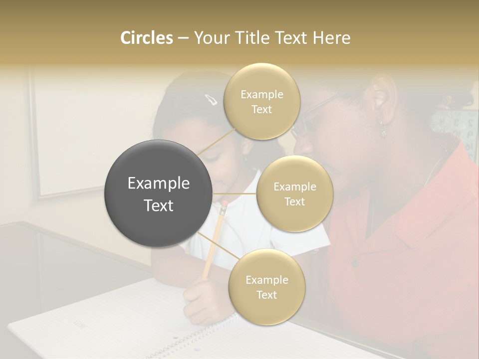 Young Girl And Teacher At Computer PowerPoint Template