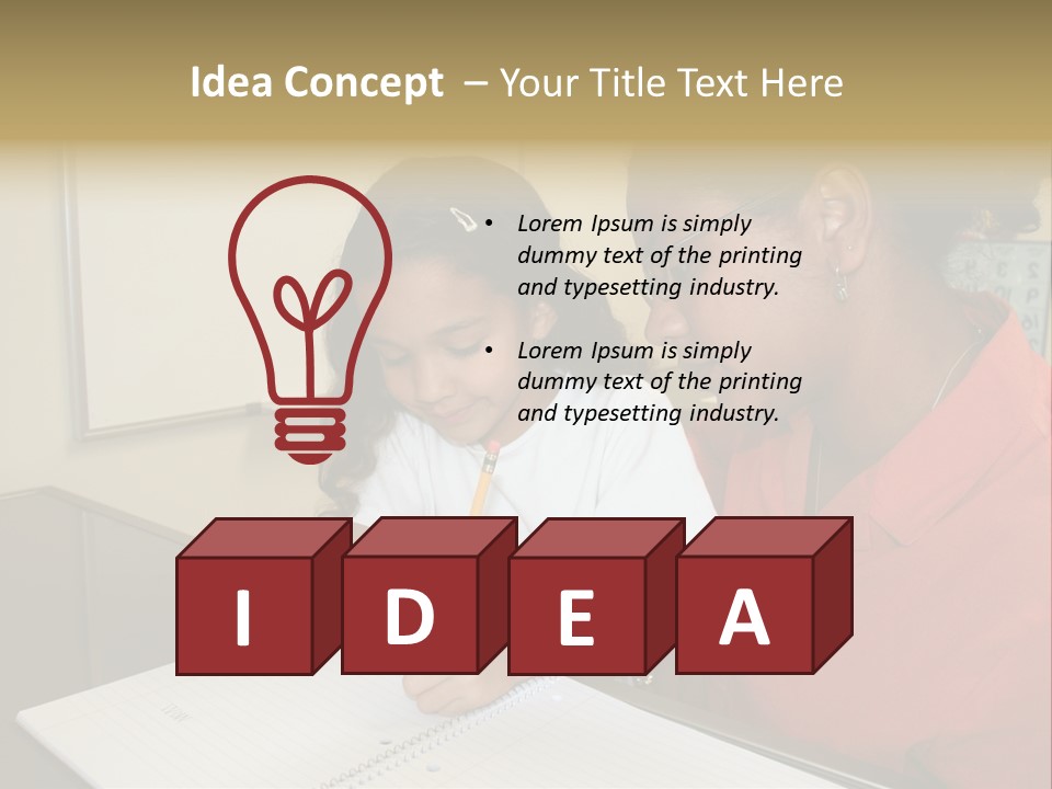 Young Girl And Teacher At Computer PowerPoint Template