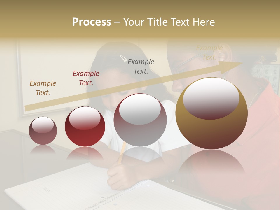 Young Girl And Teacher At Computer PowerPoint Template