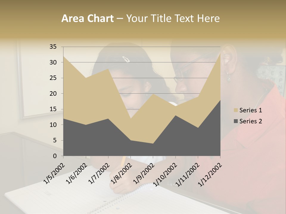 Young Girl And Teacher At Computer PowerPoint Template