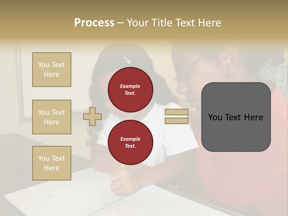 Young Girl And Teacher At Computer PowerPoint Template