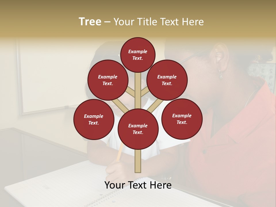 Young Girl And Teacher At Computer PowerPoint Template