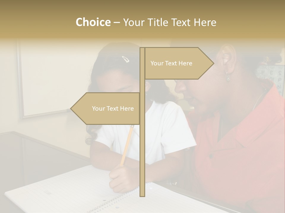 Young Girl And Teacher At Computer PowerPoint Template