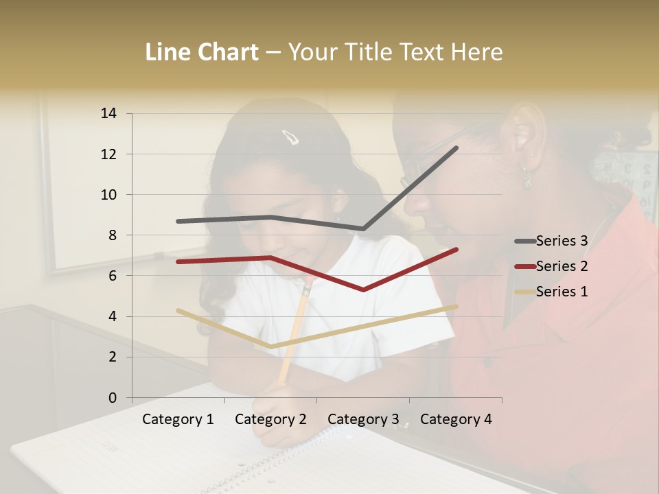 Young Girl And Teacher At Computer PowerPoint Template