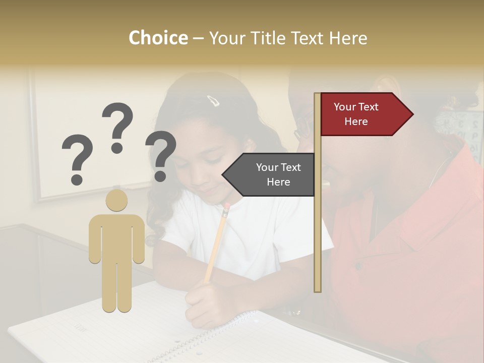 Young Girl And Teacher At Computer PowerPoint Template