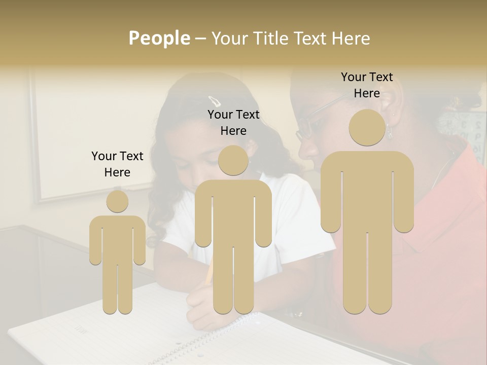 Young Girl And Teacher At Computer PowerPoint Template