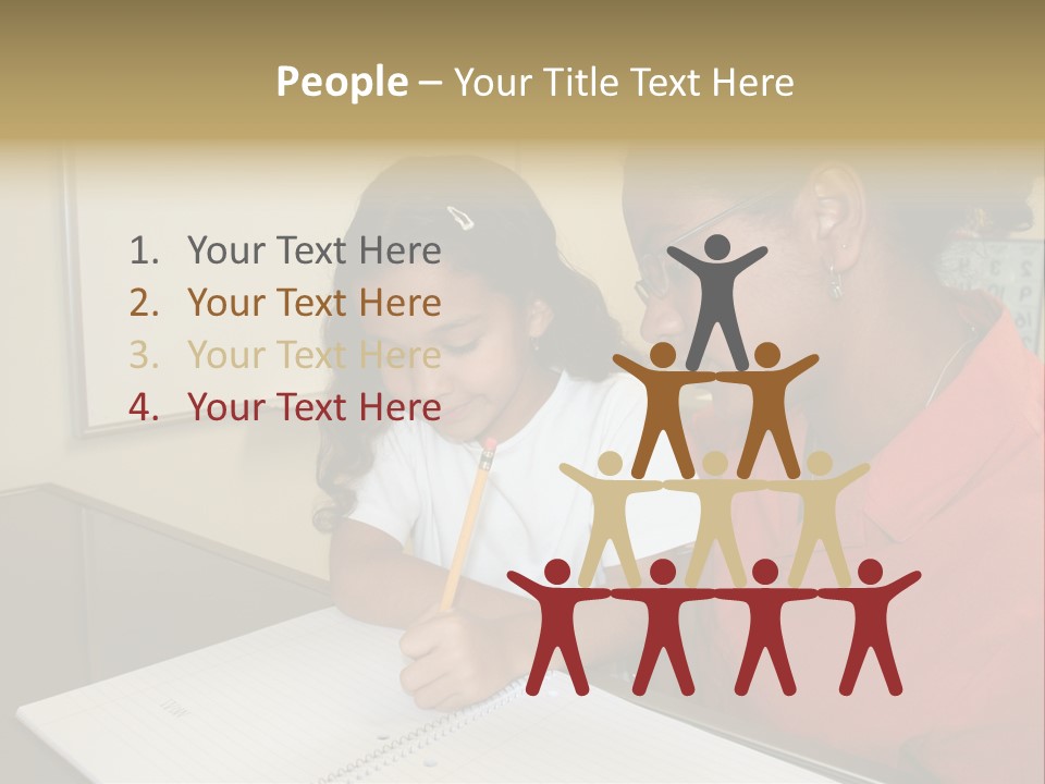 Young Girl And Teacher At Computer PowerPoint Template