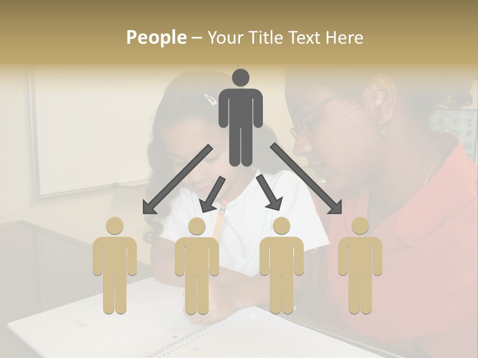 Young Girl And Teacher At Computer PowerPoint Template