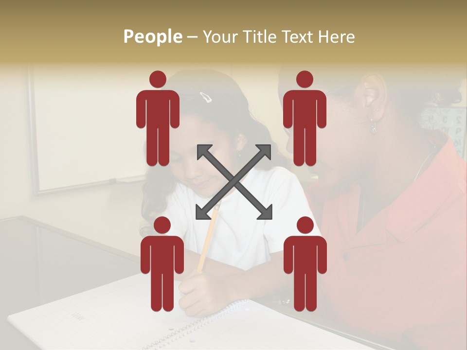 Young Girl And Teacher At Computer PowerPoint Template