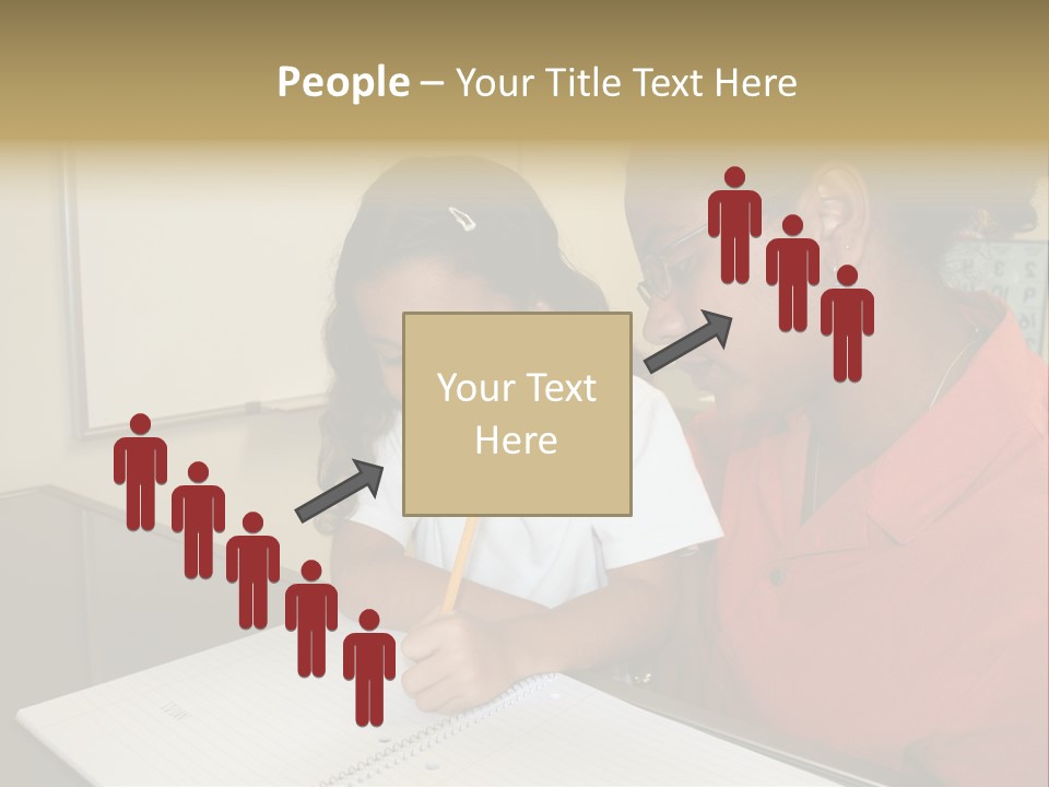 Young Girl And Teacher At Computer PowerPoint Template