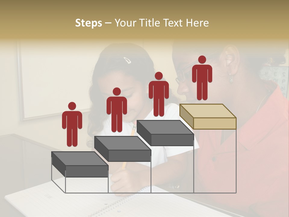 Young Girl And Teacher At Computer PowerPoint Template