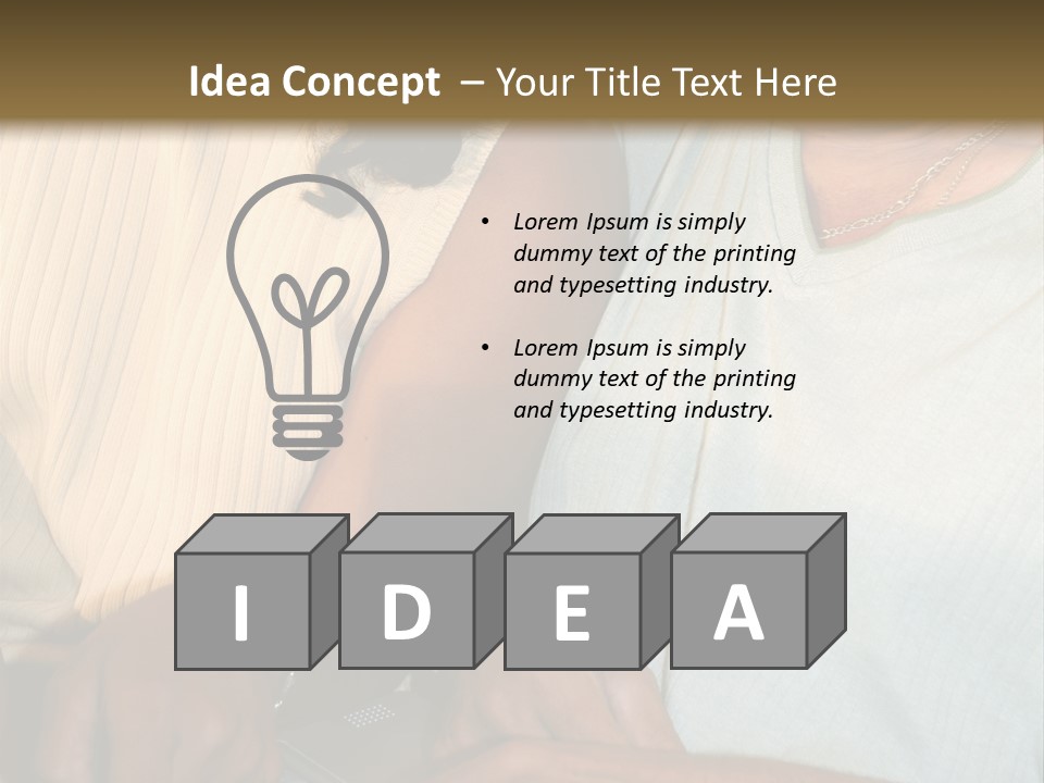 Father And Daughter On Computer PowerPoint Template