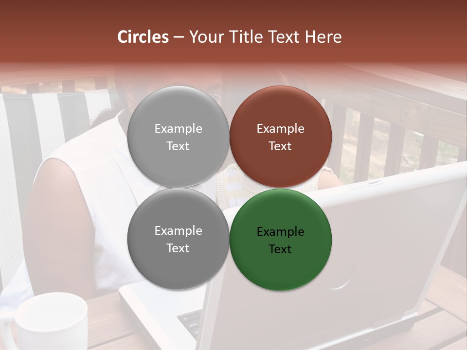 A Mother With Her Children Use The Computer PowerPoint Template
