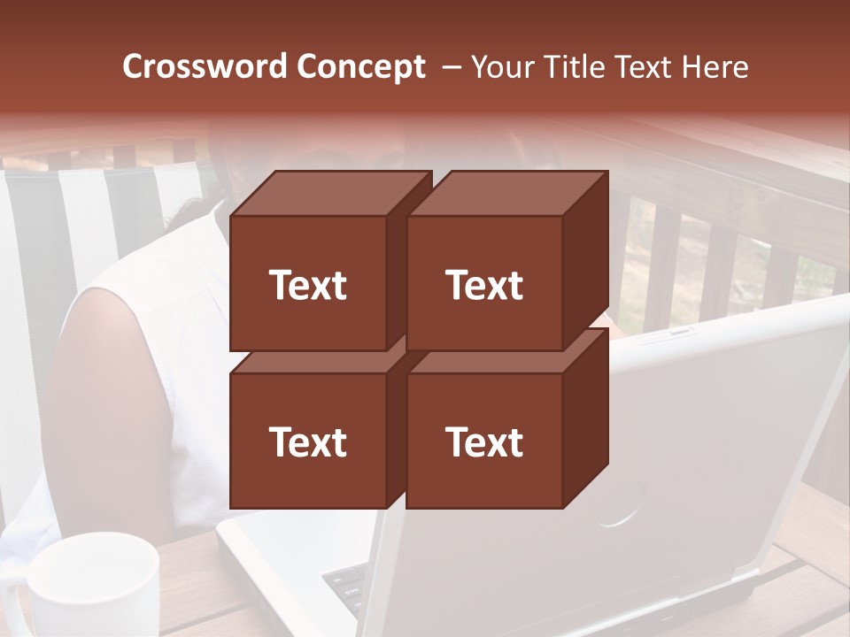 A Mother With Her Children Use The Computer PowerPoint Template