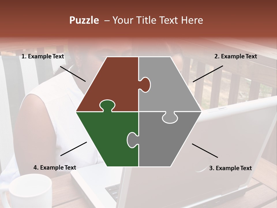 A Mother With Her Children Use The Computer PowerPoint Template