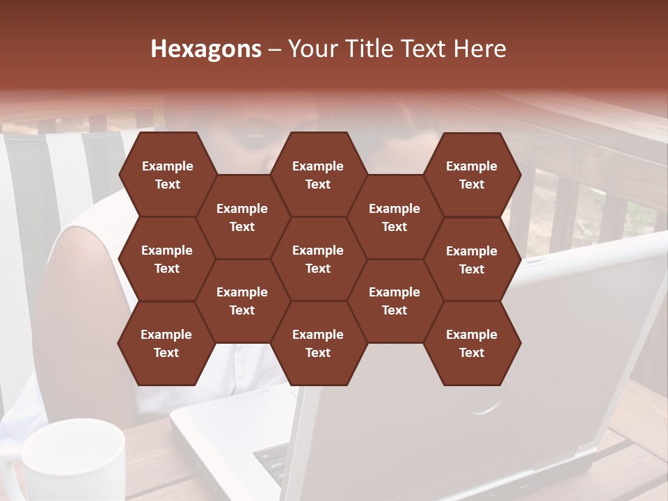 A Mother With Her Children Use The Computer PowerPoint Template