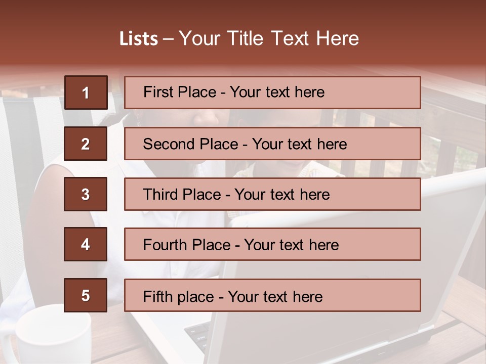 A Mother With Her Children Use The Computer PowerPoint Template