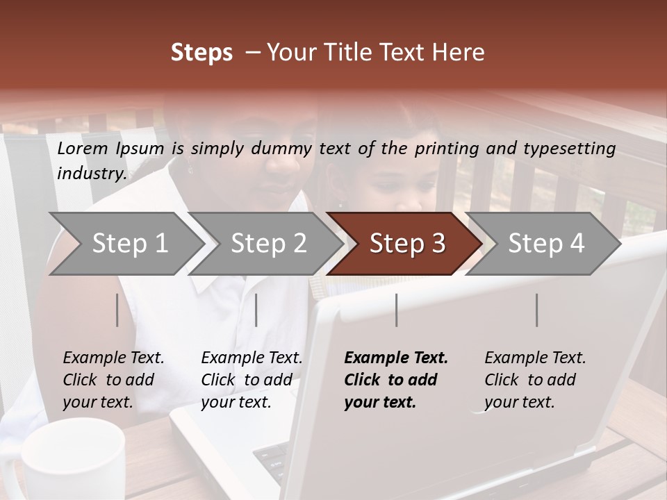 A Mother With Her Children Use The Computer PowerPoint Template
