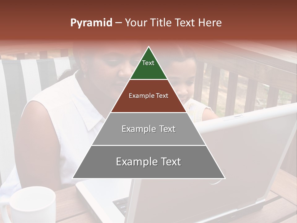 A Mother With Her Children Use The Computer PowerPoint Template
