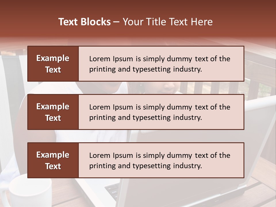 A Mother With Her Children Use The Computer PowerPoint Template