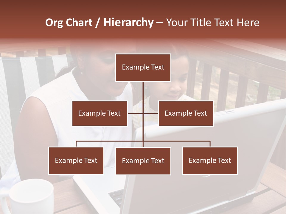 A Mother With Her Children Use The Computer PowerPoint Template