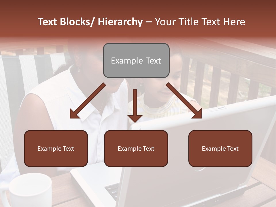 A Mother With Her Children Use The Computer PowerPoint Template
