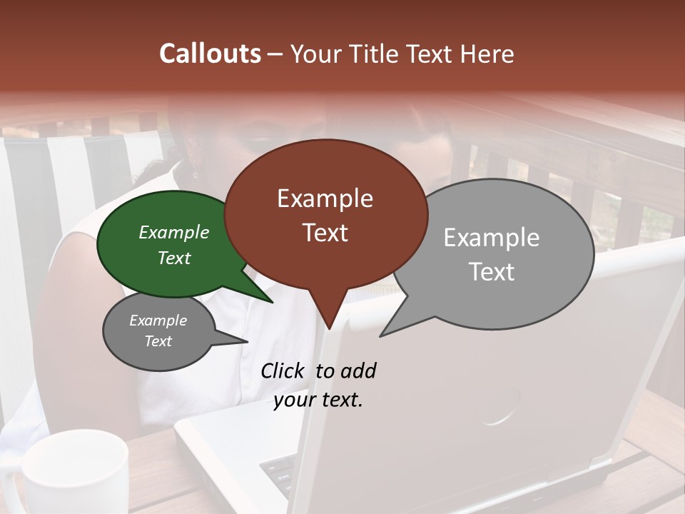 A Mother With Her Children Use The Computer PowerPoint Template