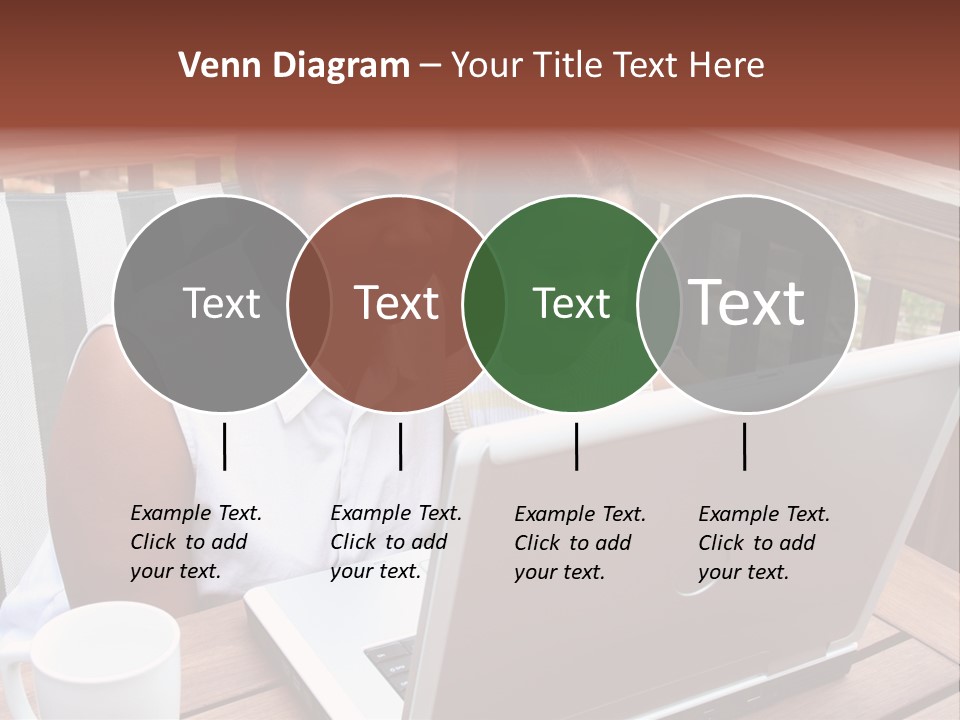 A Mother With Her Children Use The Computer PowerPoint Template