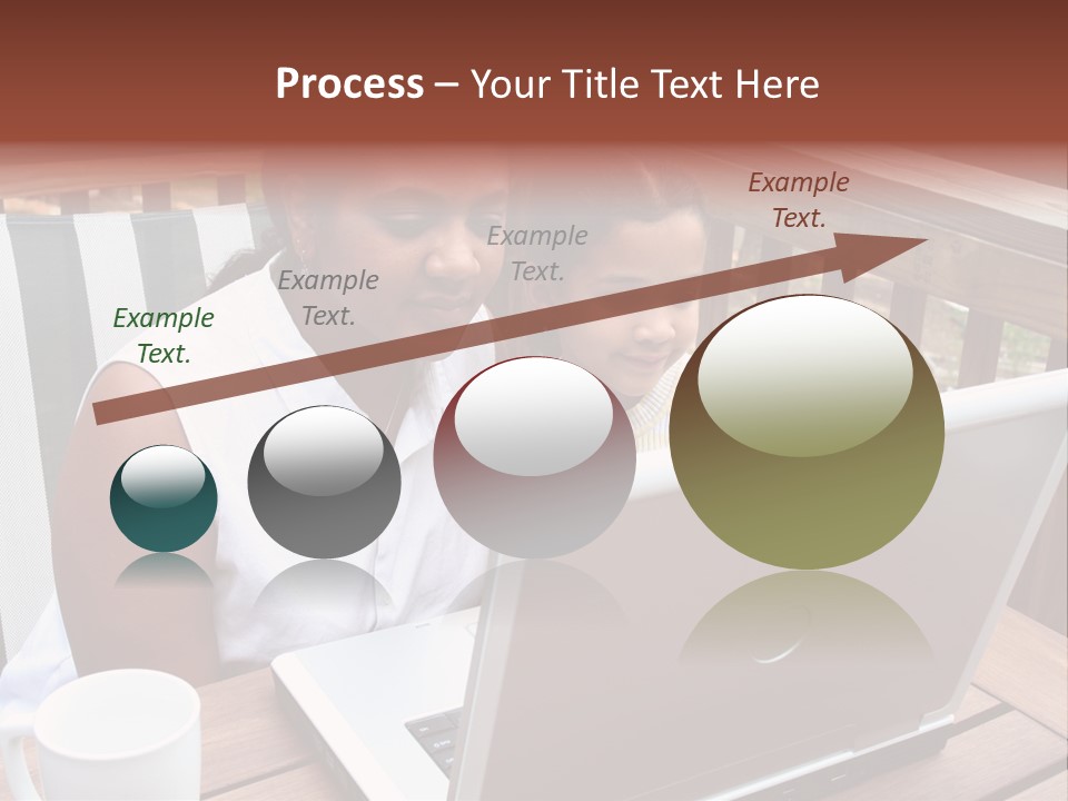 A Mother With Her Children Use The Computer PowerPoint Template