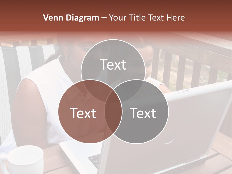 A Mother With Her Children Use The Computer PowerPoint Template