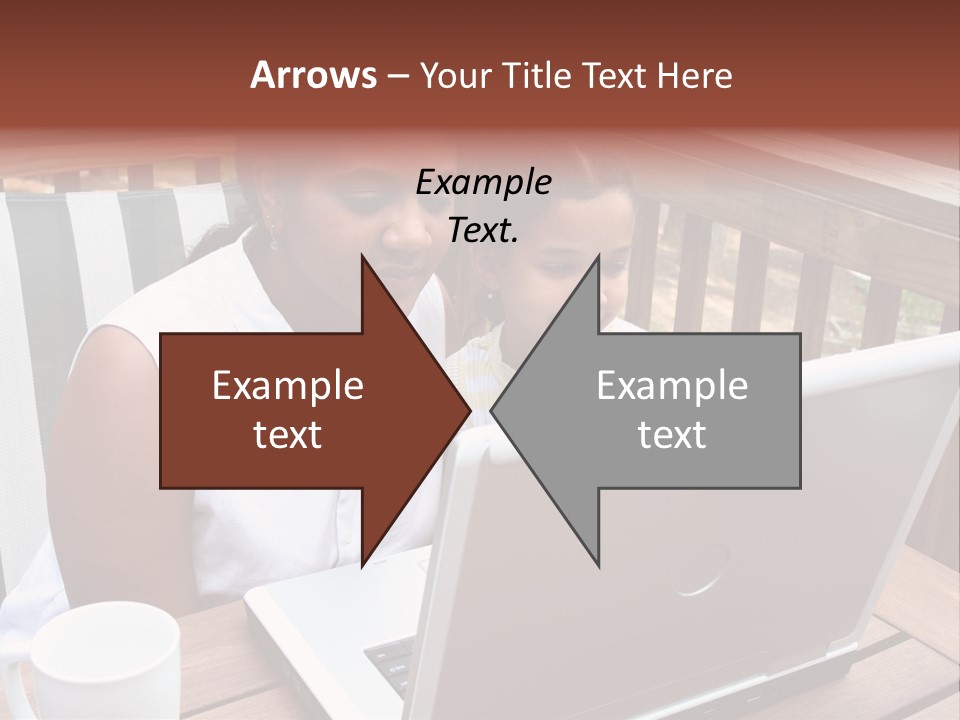 A Mother With Her Children Use The Computer PowerPoint Template