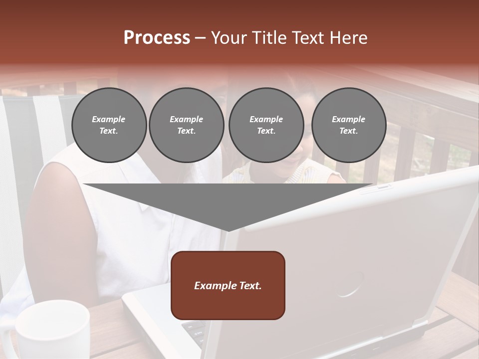 A Mother With Her Children Use The Computer PowerPoint Template