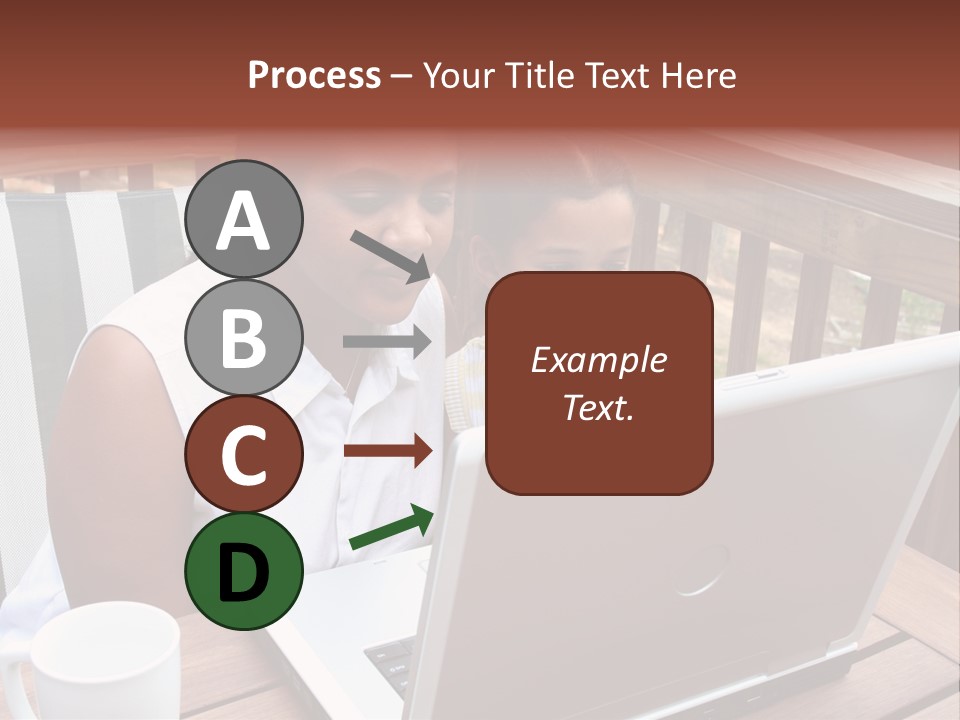 A Mother With Her Children Use The Computer PowerPoint Template