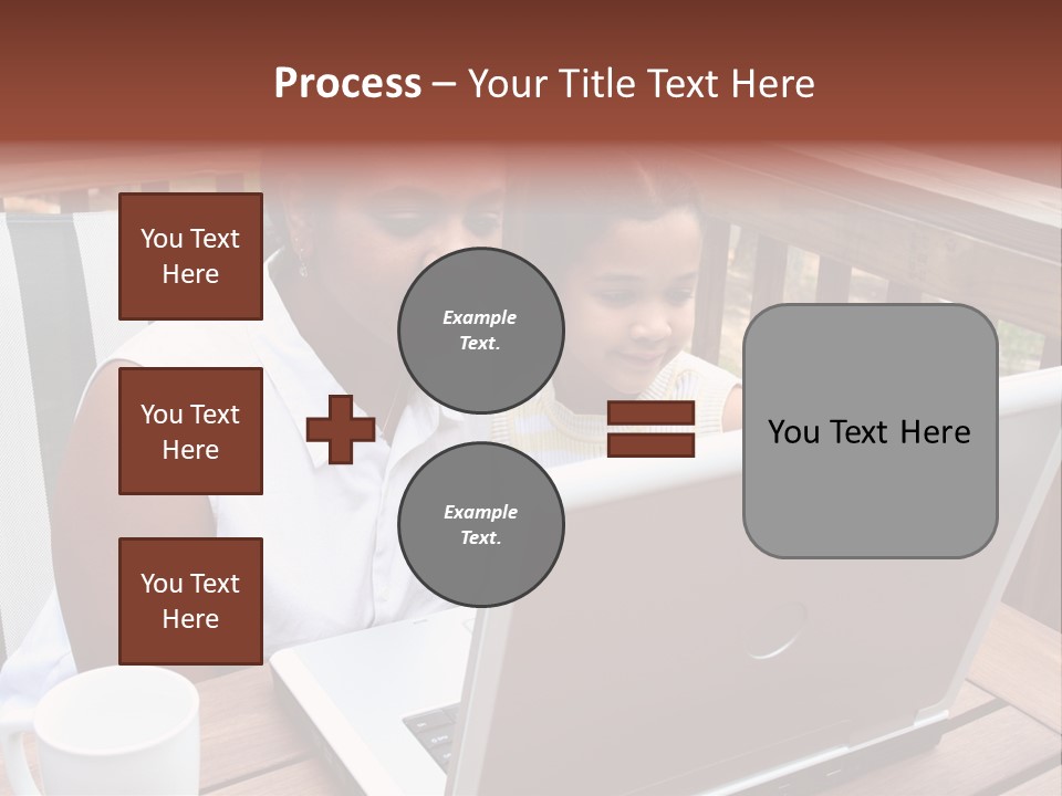 A Mother With Her Children Use The Computer PowerPoint Template