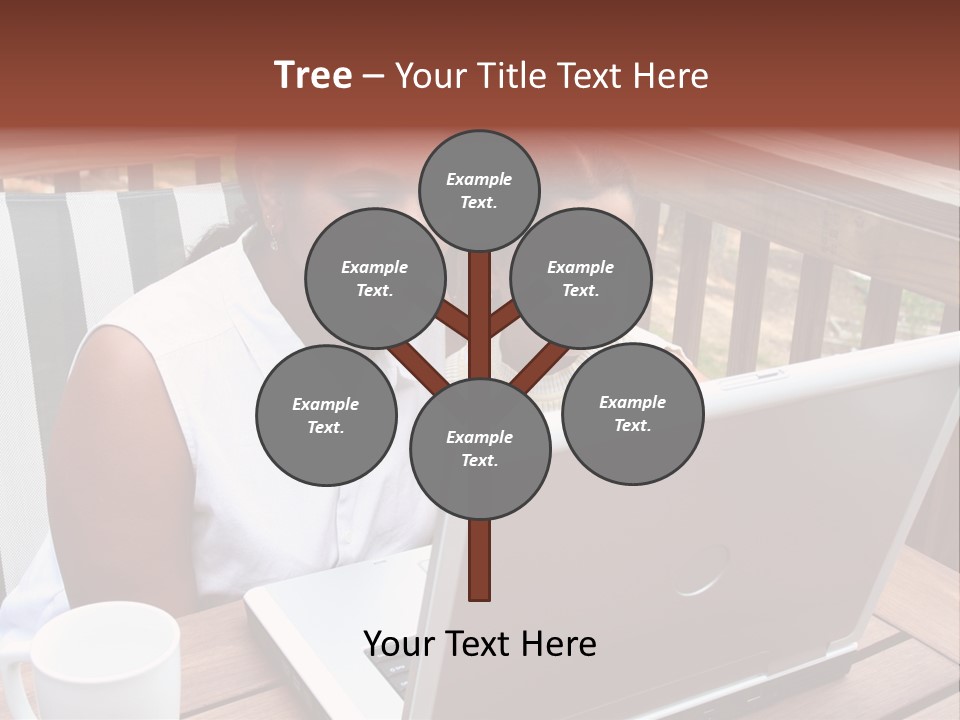 A Mother With Her Children Use The Computer PowerPoint Template