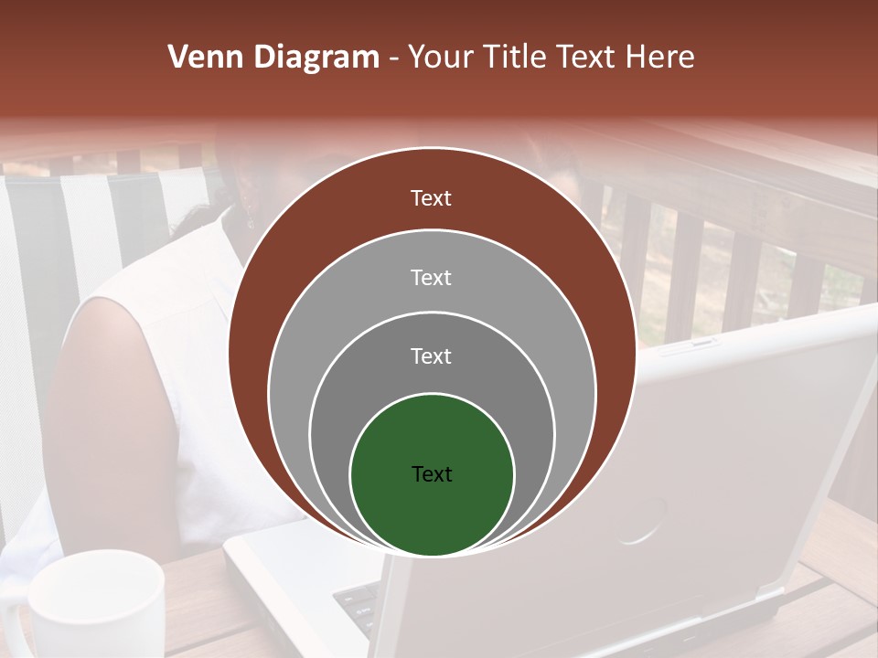 A Mother With Her Children Use The Computer PowerPoint Template