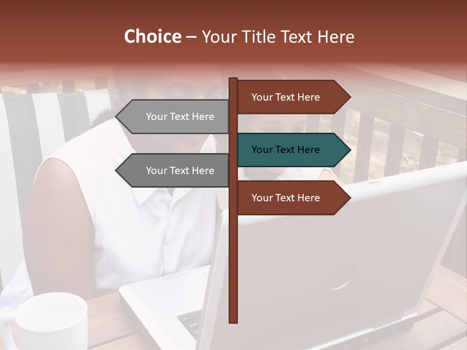 A Mother With Her Children Use The Computer PowerPoint Template