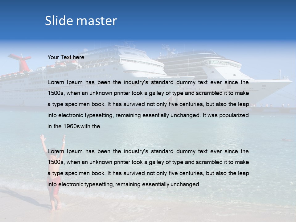 Crystal Clear Beach With Nice Blue Water PowerPoint Template