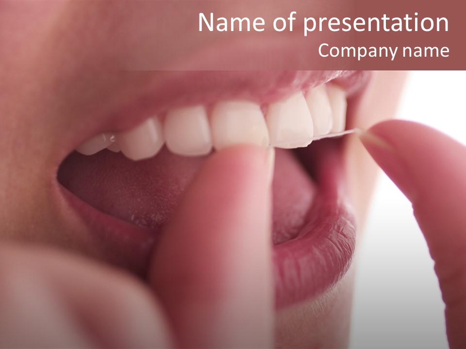 Dental Care Concept: Floss Your Teeth. PowerPoint Template