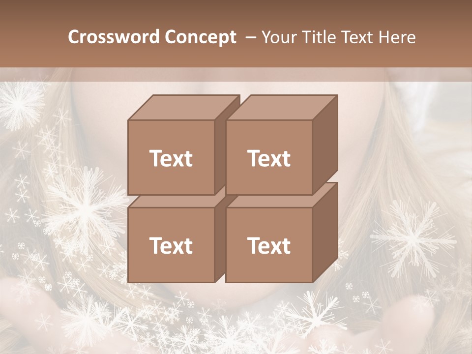 Winter Woman Blowing A Gift Os Snow To The Camera PowerPoint Template