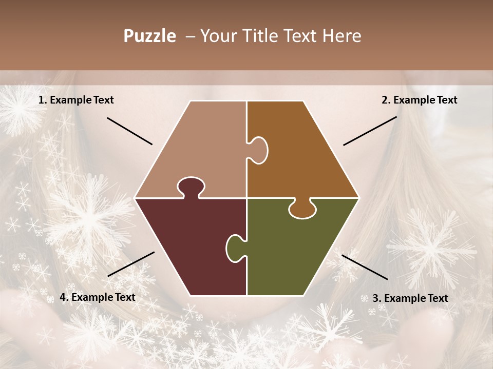 Winter Woman Blowing A Gift Os Snow To The Camera PowerPoint Template