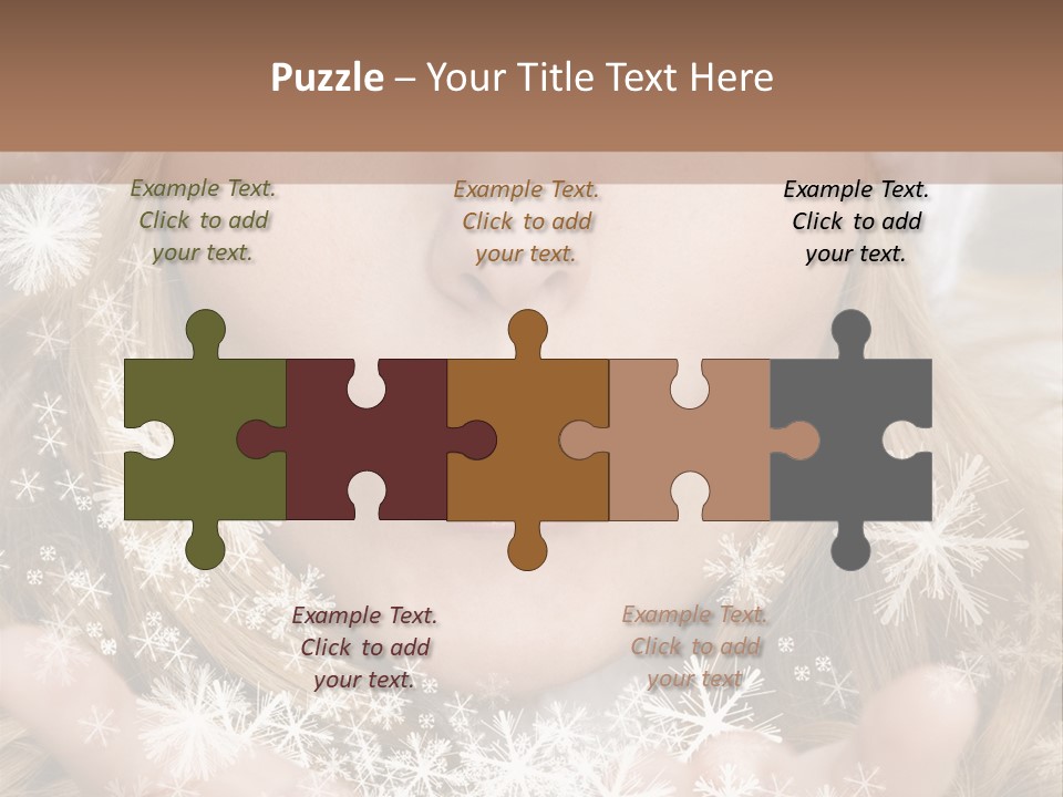 Winter Woman Blowing A Gift Os Snow To The Camera PowerPoint Template