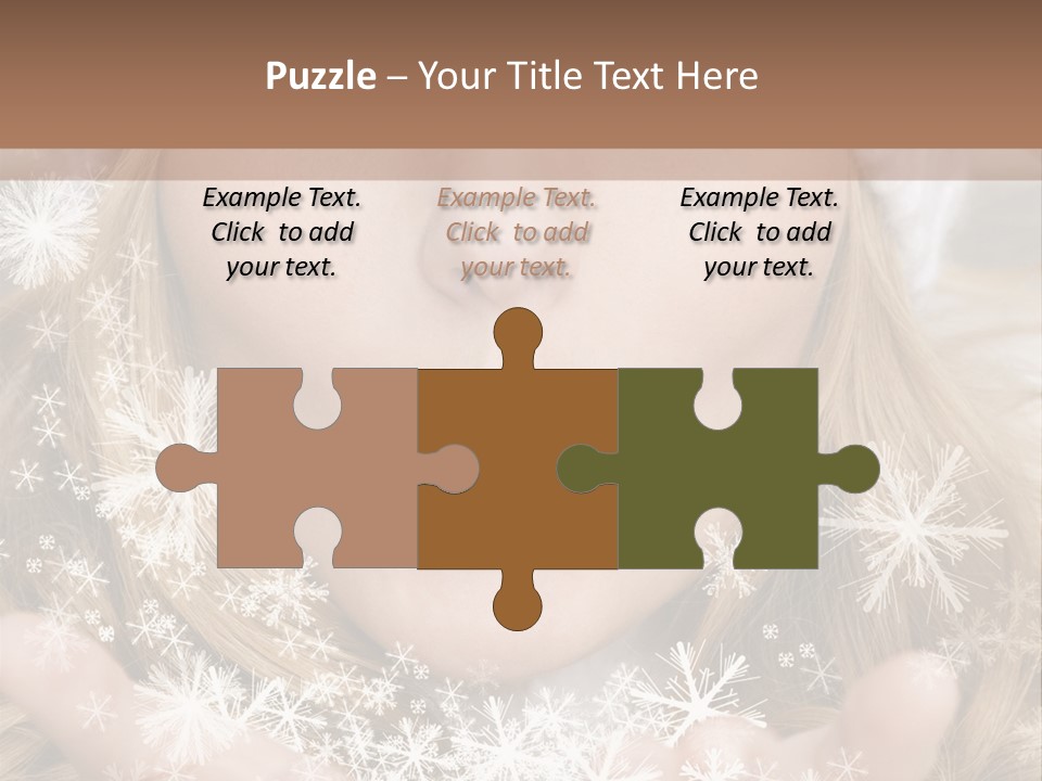 Winter Woman Blowing A Gift Os Snow To The Camera PowerPoint Template