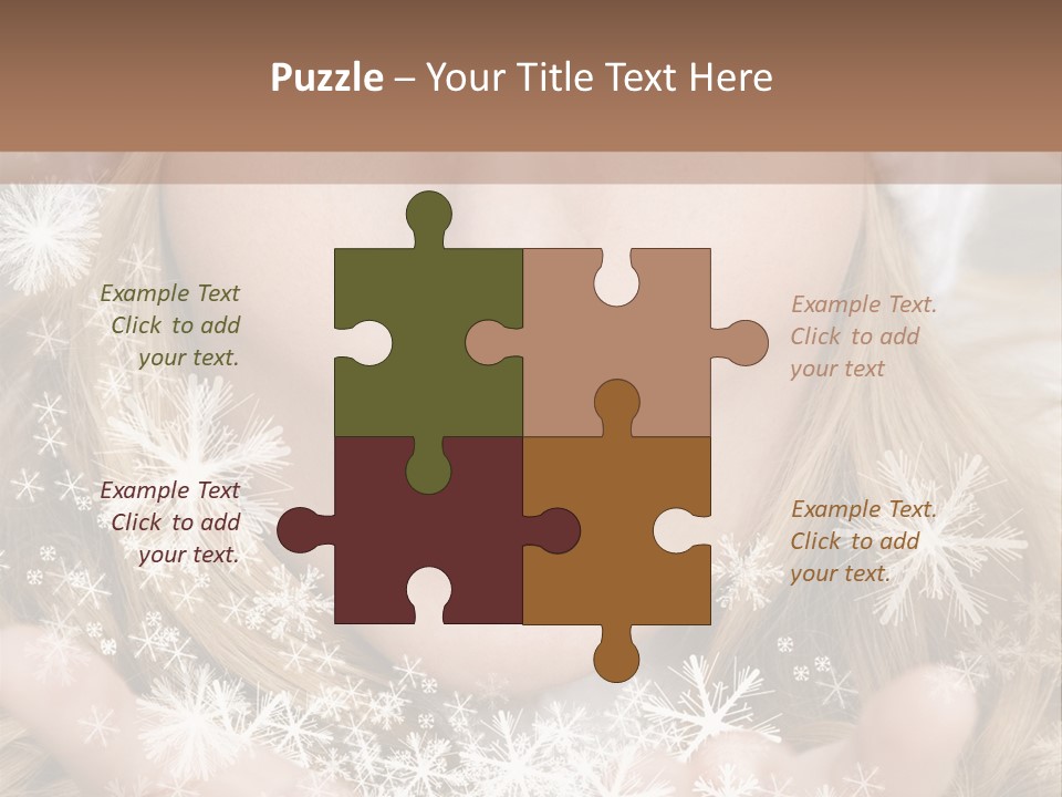 Winter Woman Blowing A Gift Os Snow To The Camera PowerPoint Template