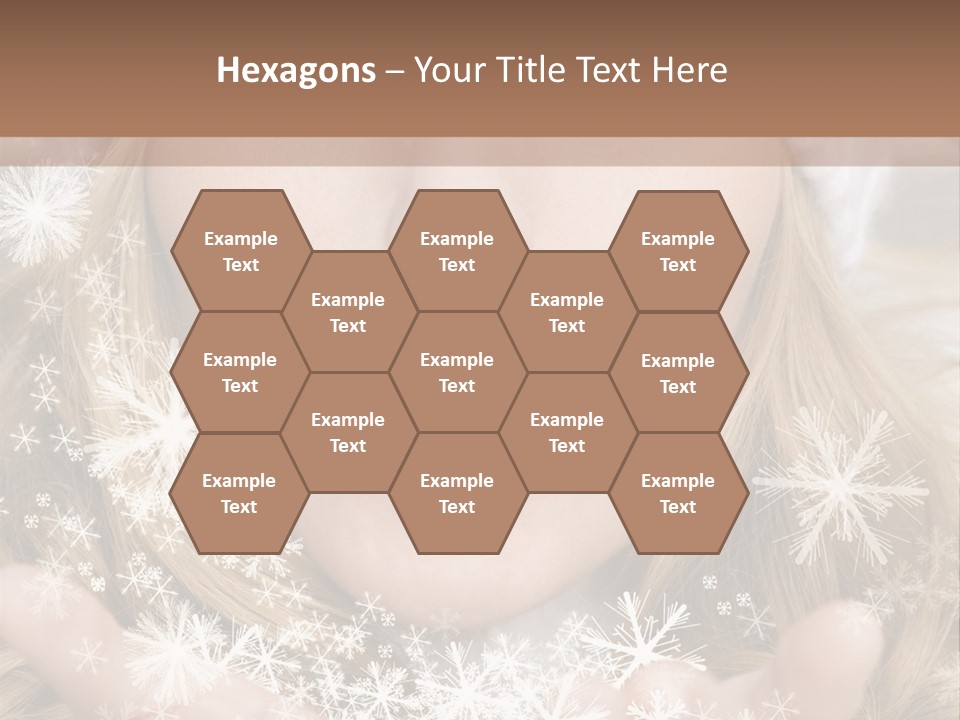 Winter Woman Blowing A Gift Os Snow To The Camera PowerPoint Template